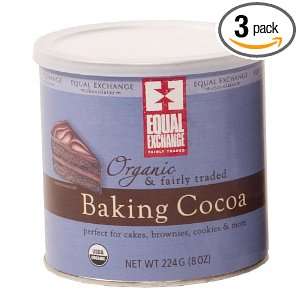 Equal Exchange Baking Cocoa, 8 Ounce Cans (Pack of 3)  