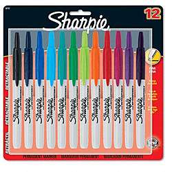 Sharpie Retractable Fine Point Permanent Markers (Pack of 12 