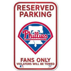  Philadelphia Phillies Mlb Reserved Parking Sign 11X17 
