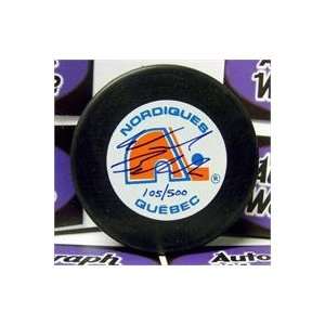   Belak autographed Hockey Puck (Quebec Nordiques)