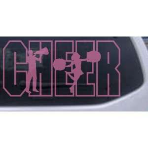 Cheer Leader Sports Car Window Wall Laptop Decal Sticker    Pink 4in X 
