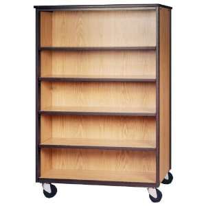   Mobile Double Faced Bookcase w/Adjustable Shelves