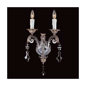  Savoy House Crystal and Bronze Silver 2 Light Wall Sconce 