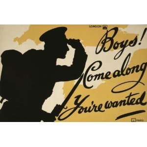  World War I Poster   Boys Come along youre wanted 36 X 