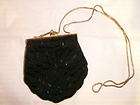   Black Beaded Evening Purse w/ Chain strap Very Good old used condition