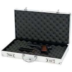 NEW Aluminum Framed Silver Gun Case.Foam Inside.Pistol.Revolver.Colt 