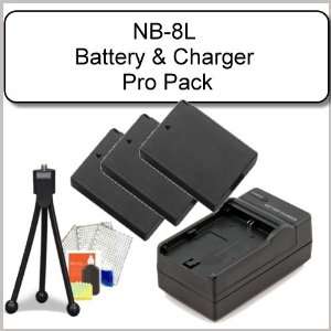  Canon NB8L (1000 mAh) Battery Pack & Charger Kit Includes 