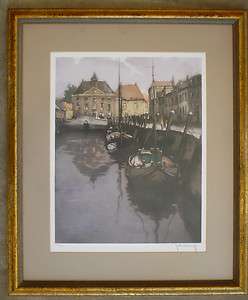 Roger Hebbelinck, Listed, Belgium art, Vintage signed etching in 