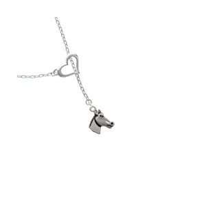  Horse Head Heart Lariat Charm Necklace [Jewelry] Jewelry