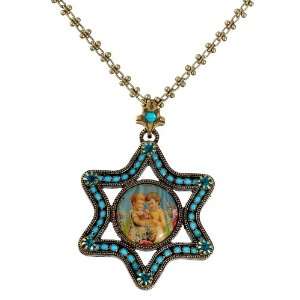 Michal Negrin Authentic Star of David Pendant Decorated with Cherubs 