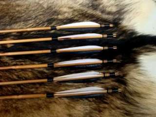 6x New Handcraft Sharp Archery Bamboo Through Arrows  