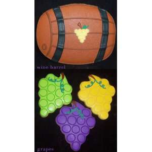 Wine Barrel & Grape Bunch Cookies 