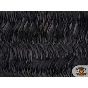  Australian Puff Wave Satin Fabric Black / 55 Wide / Sold 