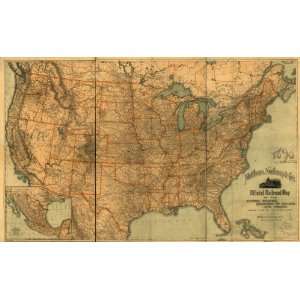    1890 Railroad map of continental United States