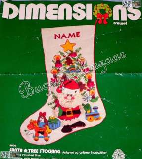   Dimensions SANTA & TREE Crewel Christmas Stocking Kit   RARE  