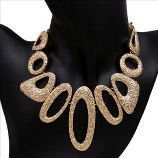   antique style jewellery gold plated chunky ring choker necklace  