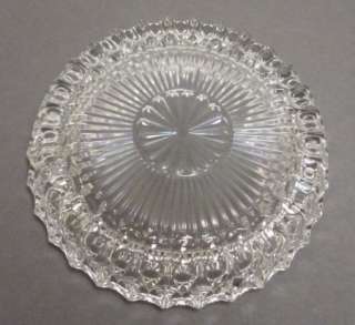 Vintage Clear Glass Thick Round Ashtray  