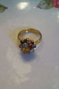 Vintage Rhinestone Judy Lee Cluster Ring  