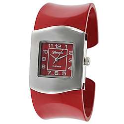 Geneva Platinum Red Band Bangle Watch  