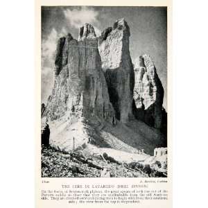  1928 Print Tre Cime Di Lavaredo Drei Zinnen Three Peaks 