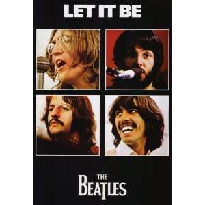  Beatles (Let It Be) Gold Wood Mounted Music Poster Print 