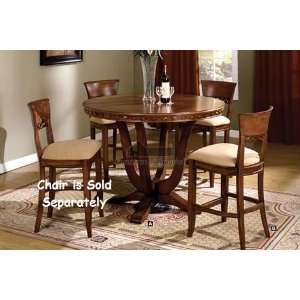  Round Counter Height Table in Tobacco Oak Finish