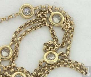 14K GOLD 0.90CT FANCY DIAMOND BY THE YARD CHAIN NECKLACE  