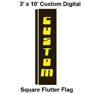  Custom Digital Square Flutter Flag 3 x 10 Kitchen 
