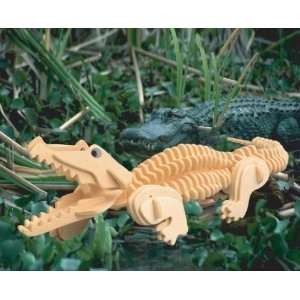  Puzzled Alligator 3D Natural Wood Puzzle Toys & Games