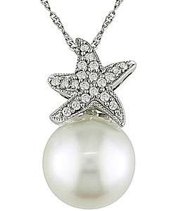 Cultured South Sea Pearl Diamond Starfish Necklace  