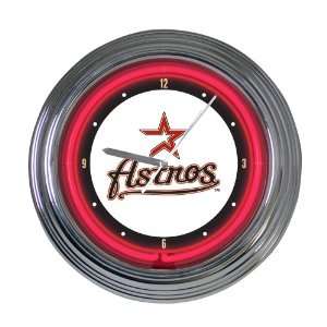 Houston Astros 15 in Neon Clock 