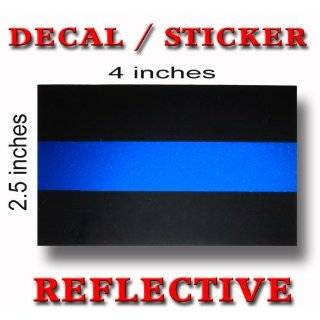  Thin Blue Line Police Sheriff Car Decal / Sticker   Blue 