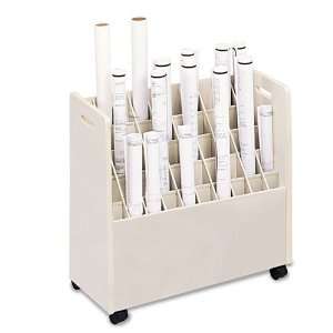 Laminate Mobile Roll Files, 50 Compartments, 30 1/8w x 15 3/4d x 29 1 