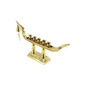  Brass candleholder, Golden Swan Ship