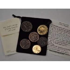  Replica New York Coins Of Early America     Velveteen Bag 