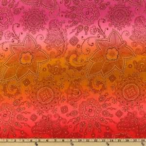   Mandala Ombre Paprika/Gold Fabric By The Yard Arts, Crafts & Sewing