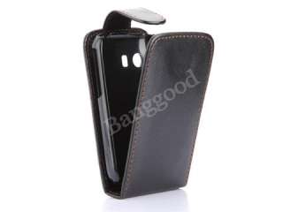 Flip PU Leather Case Pouch Cover Skin For Samsung Galaxy Y S5360 BLACK 