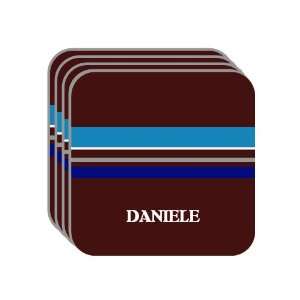   Name Gift   DANIELE Set of 4 Mini Mousepad Coasters (blue design
