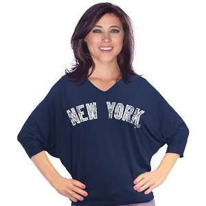  New York Yankees V neck Dolman Sleeve Tee by Majestic 