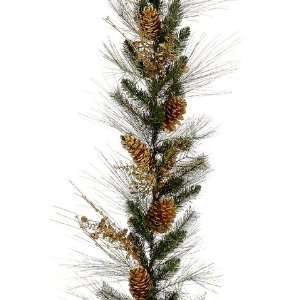  Glittered Pinecone/Pine Garland Gold (Pack of 2) Patio, Lawn & Garden