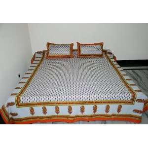 Indian Handcrafted Hand Block Printed Cotton Double Bed 