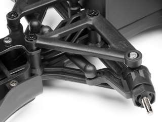 The front suspension uses a simple ball connect and coil spring design 