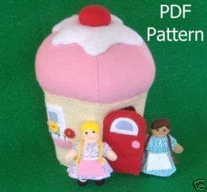 Felt Food Pattern Cupcake Cottage Dollhouse Tiny Dolls  