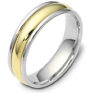 Titanium & 18 Karat Yellow Gold 6mm Traditional Wedding Band Ring   11 