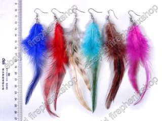  lots jewelry 30pairs handmade pheasant Feather dangle Earrings 6styles