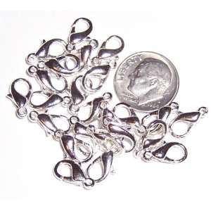    12mm Silver Plate Lobster Claw Clasps   48pc 