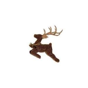    6.5 Metallic Beaded Reindeer Christmas Ornament