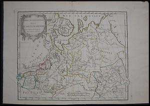 1778 Original Vaugondy Map North Russia Estonia Latvia  