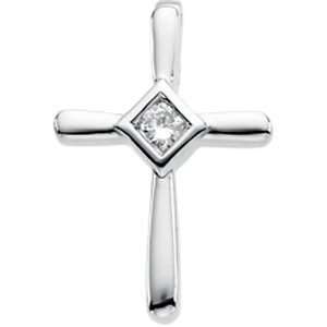   14K White Gold 18.25X12.75 INSIDE CROSS Diamond Unity Cross Jewelry