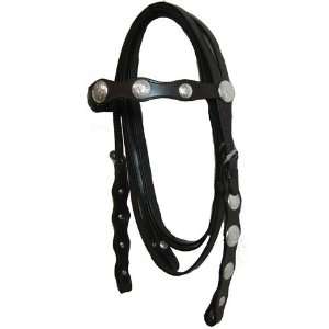    Browband Headstall with Silver Conchos and Reins